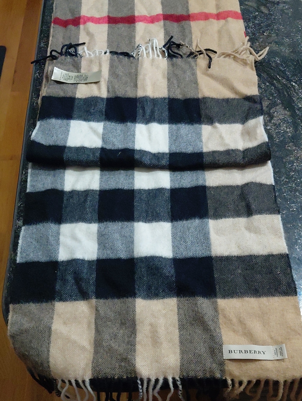 Burberry Men’s Classic Check Scarf - Black, White, Tan, Red